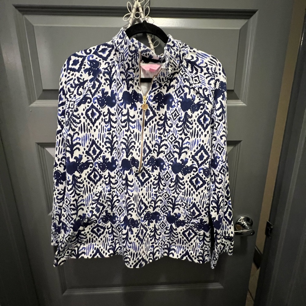 Lilly Pulitzer Popover Elephant Blouses Size XL